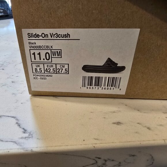 VANS Slide On VR3CUSH VN000BCCBLK Black Mens 10 Womens 11 Slipper SLIDE NEW - Picture 9 of 9